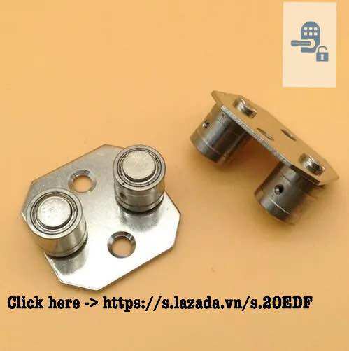 Con lăn bánh xe đôi inox - lăn định vị cửa lùa treo nhôm