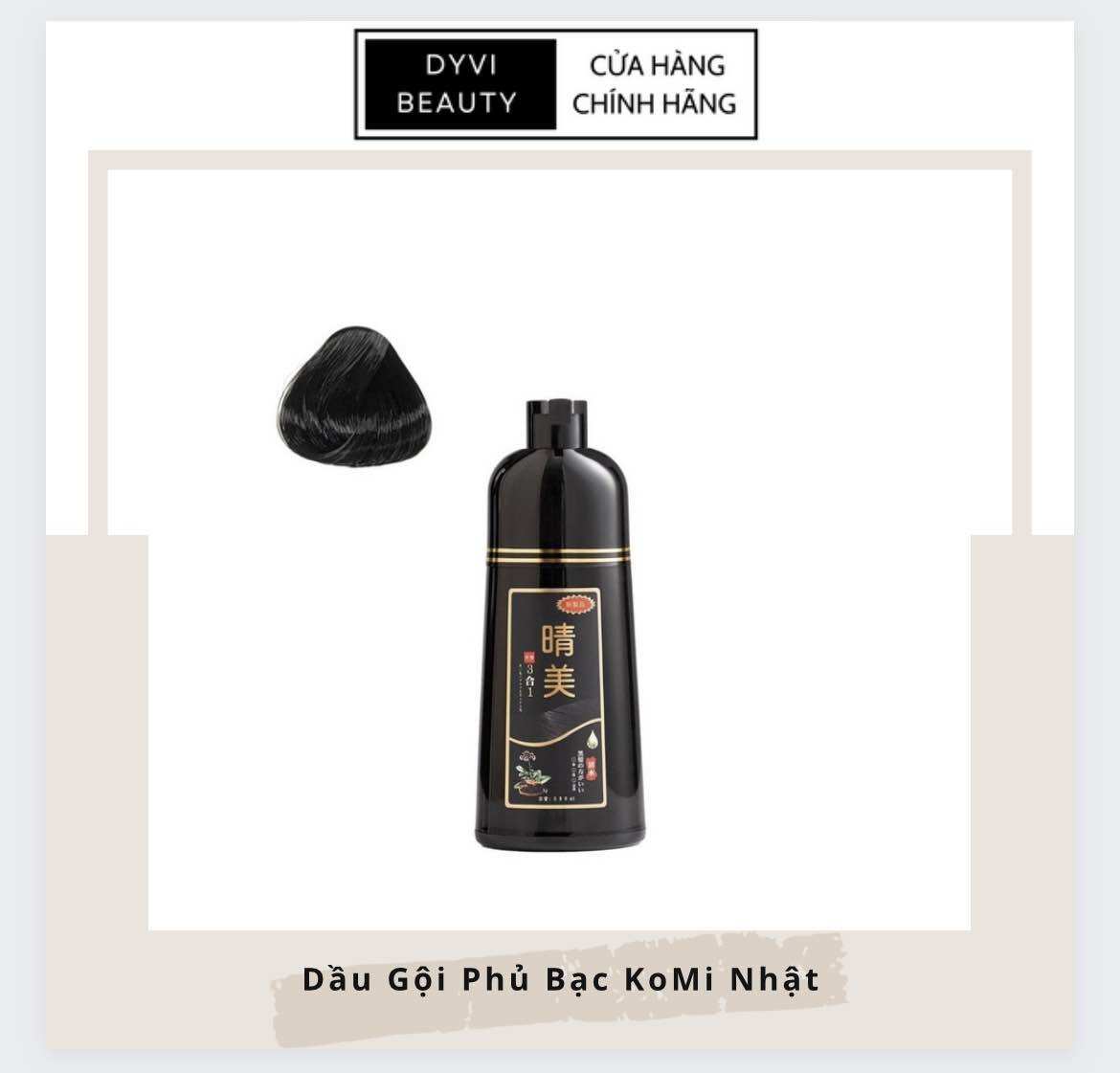 Dầu Gội Phủ Bạc Tóc Komi Nhật Bản (Màu Đen, Nâu Đen, Nâu Hạt Dẻ), Dung Tích 500ml