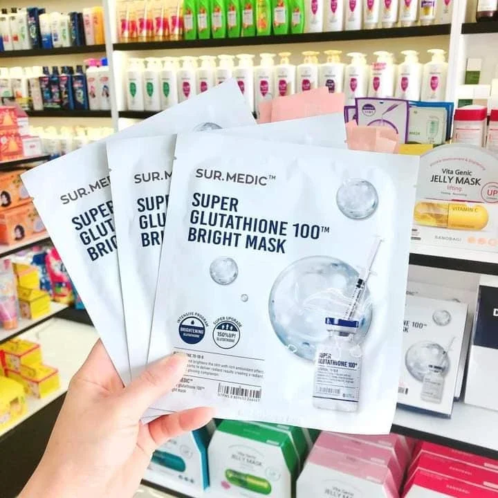 Mặt nạ dưỡng da Sur.Medic Bright-Glutathione Mask (Hộp 10 miếng)