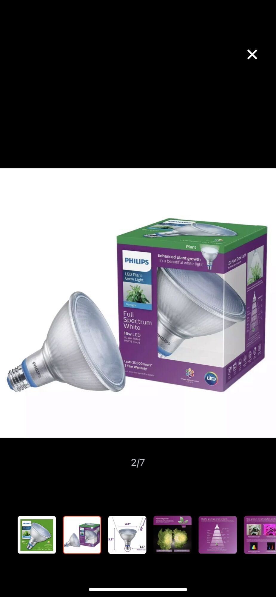 Đèn Led Chiếu Cây Philips Led Grow 16w Par38 E27