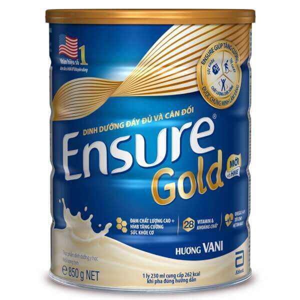 Sữa Bột Ensure Gold 850gr Hương Vani