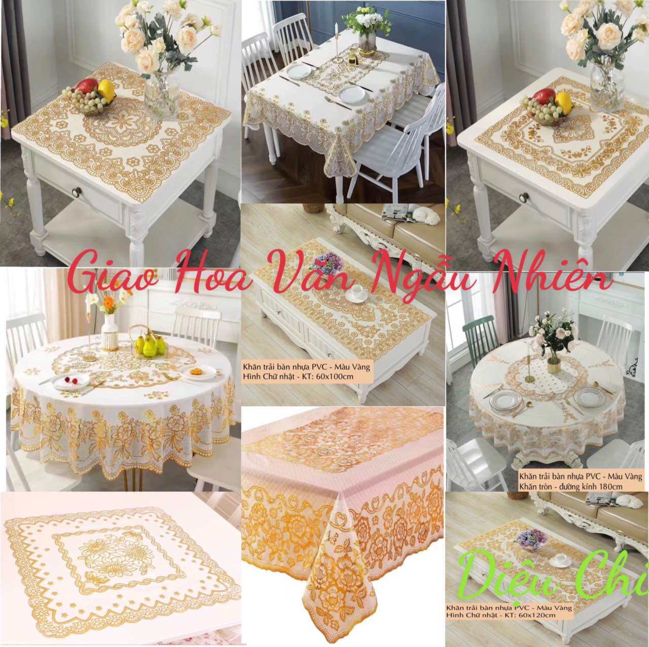 [Nhiều Kích Thước] Khăn trải bàn nhựa PVC trải bàn phòng khách, bàn ăn, bàn giáo viên, trang trí Tết, khăn không thấm nước