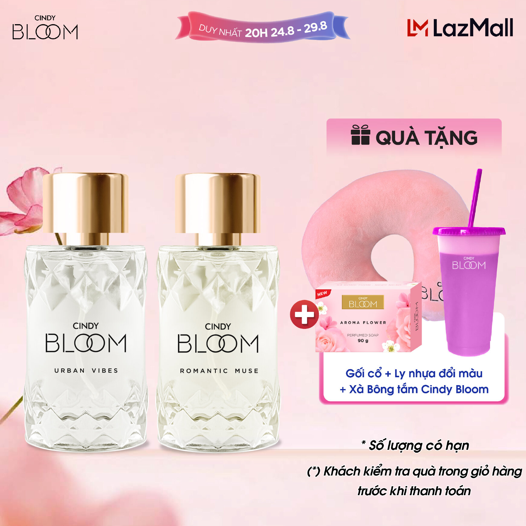 Combo 2 Nước hoa Cindy Bloom Urban Vibes tự tin cuốn hút + Romantic Muse quyến rũ lãng mạn 50ml/chai