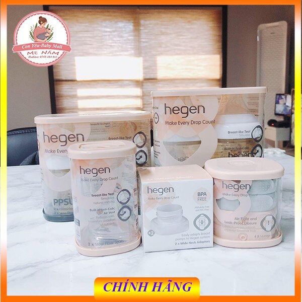 SET Bình sữa Hegen 240ml - Kèm Núm Ti 3+ ( Hegen Hegen PCTO™ 240ml/8oz Feeding Bottle PPSU)