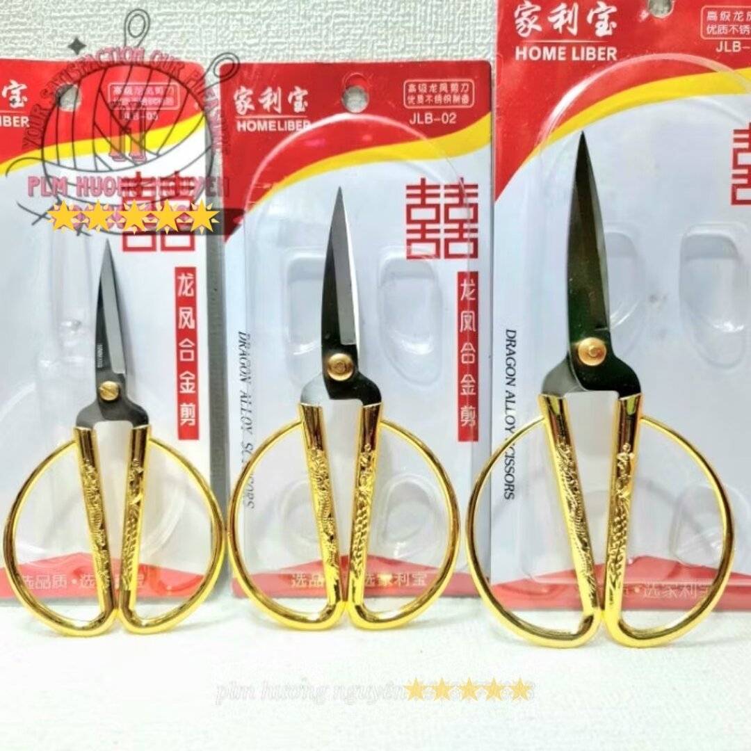 kéo cán vàng JBL-01,JBL-02,JBL-03 long phụng chữ song hỷ sang trọng siêu sắc bén