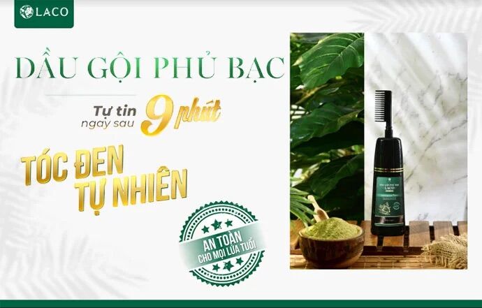 Dầu gội phủ bạc laco – tóc bạc thành đen sau 9 phút