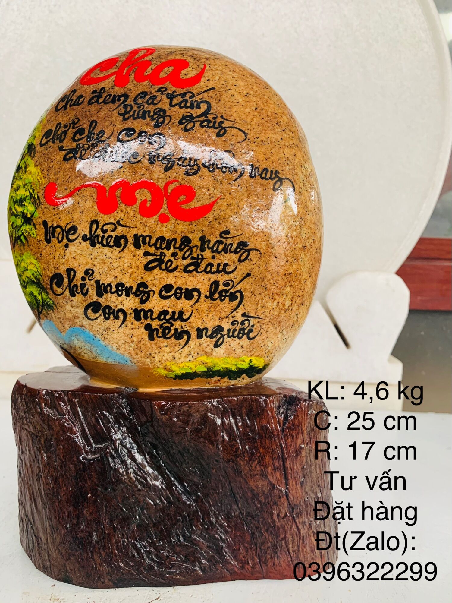 Thư pháp trên đá màu tự nhiên, thơ:, viết chữ theo yêu cầu khách hàng...