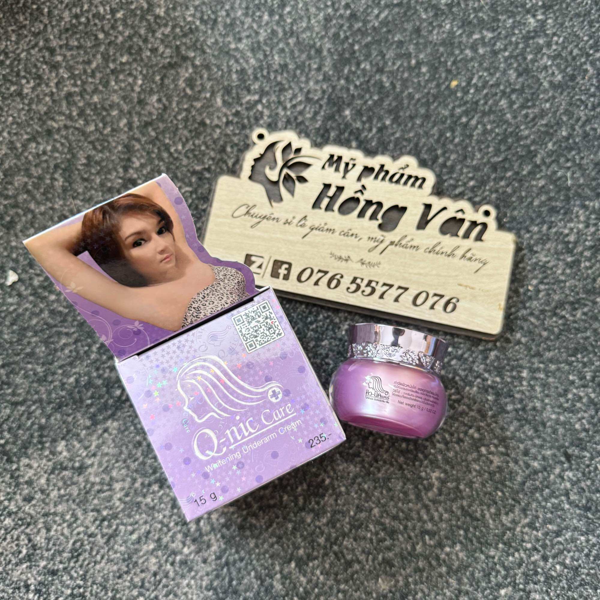 Kem xóa Thâm Nách Thâm Mông Q-nic Care Whitening Underarm Cream màu tím Thái Lan