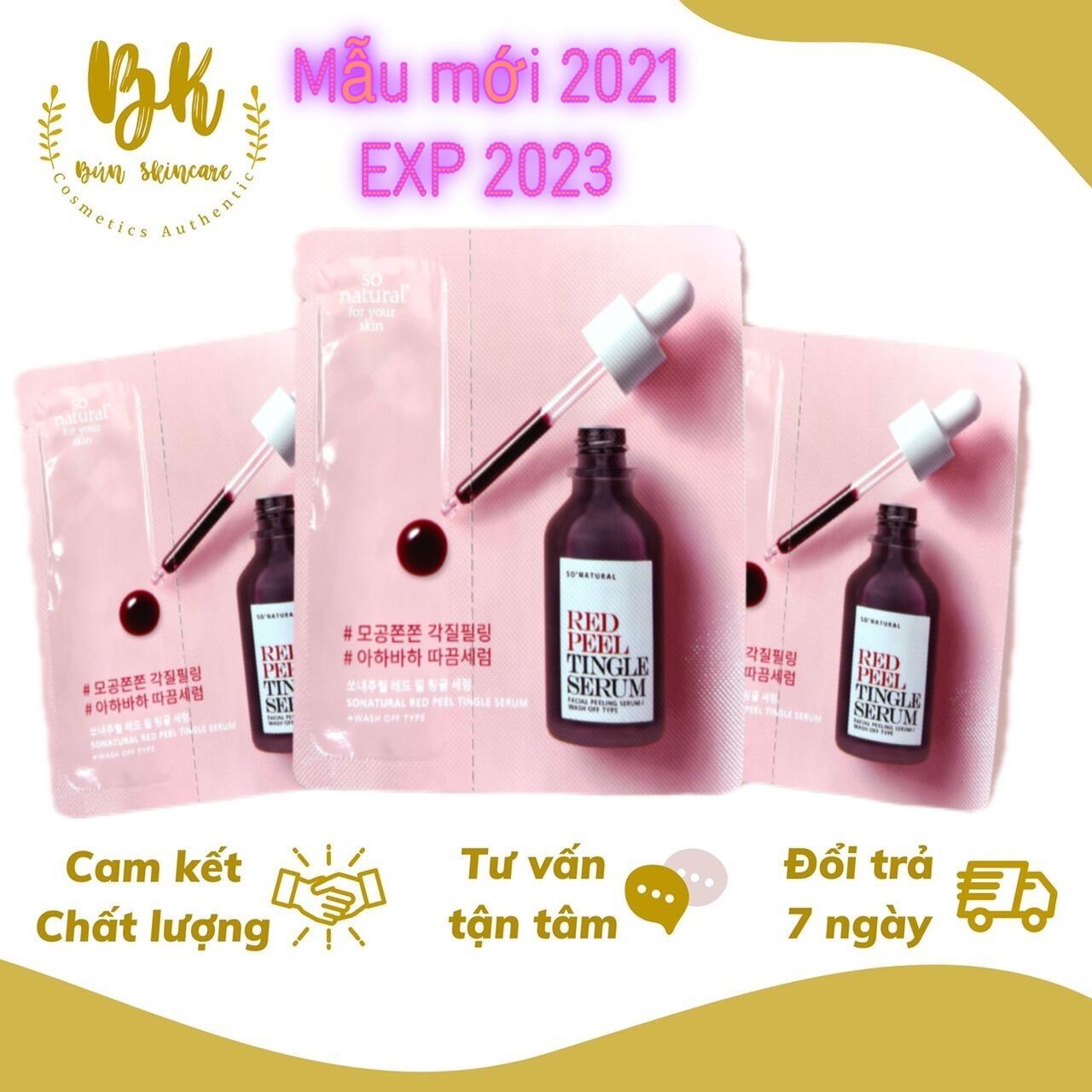 Tinh Chất Red Peel Tingle Serum Sample Dạng Gói So Natural (2,5ml)