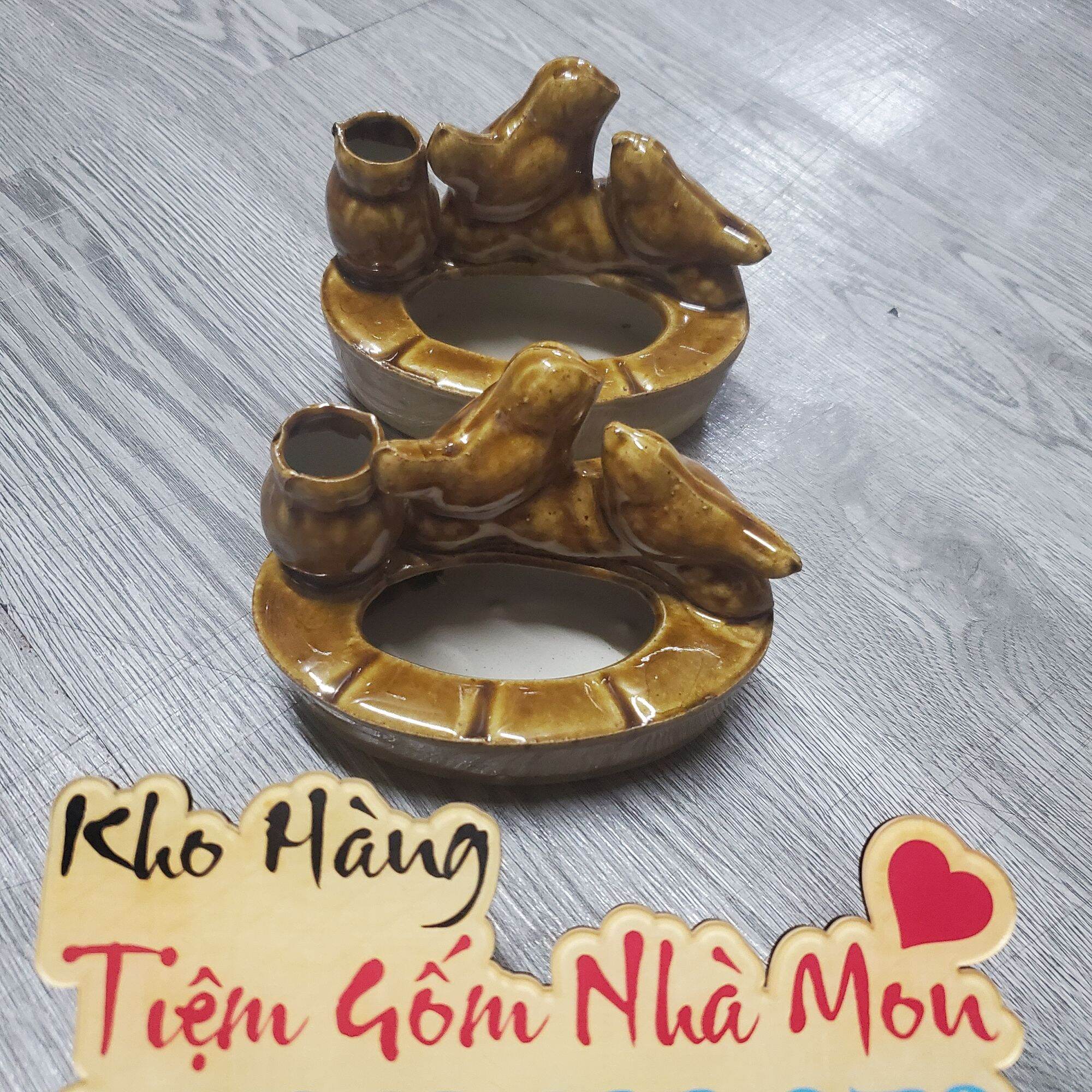 Gạt tàn gốm sứ 2 con chim ms*035