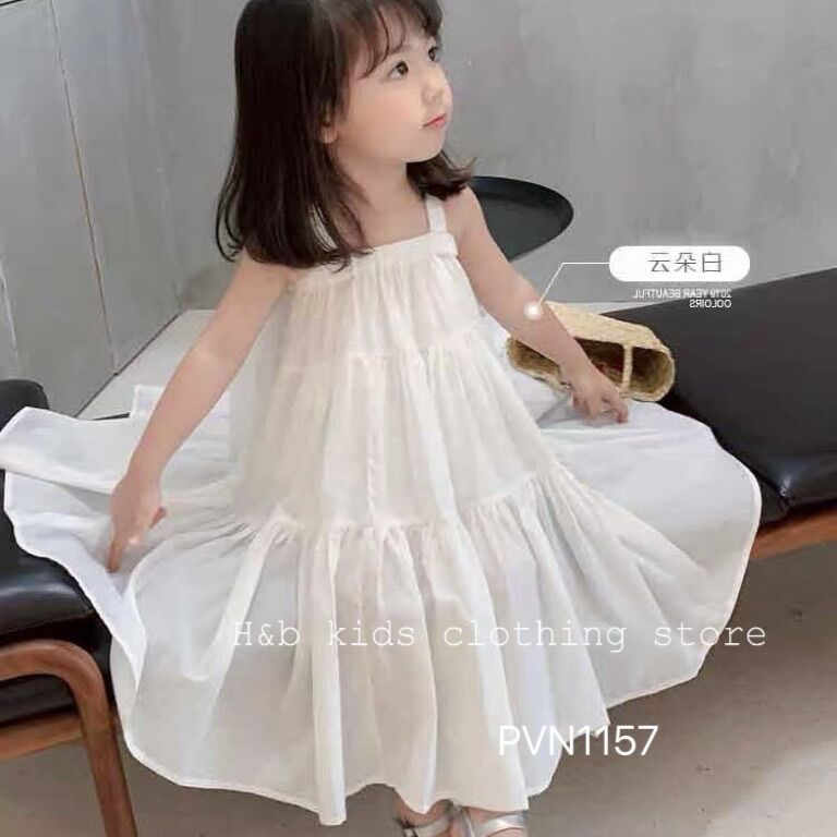 Váy xoè 2 dây bé gái đi biển