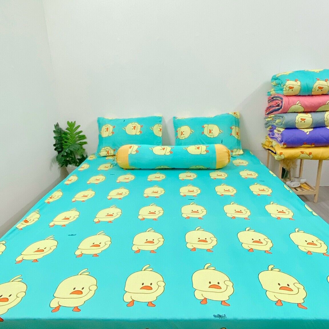 Bộ ga trải giường 4 món drap áo gối THUN LẠNH HÀN QUỐC