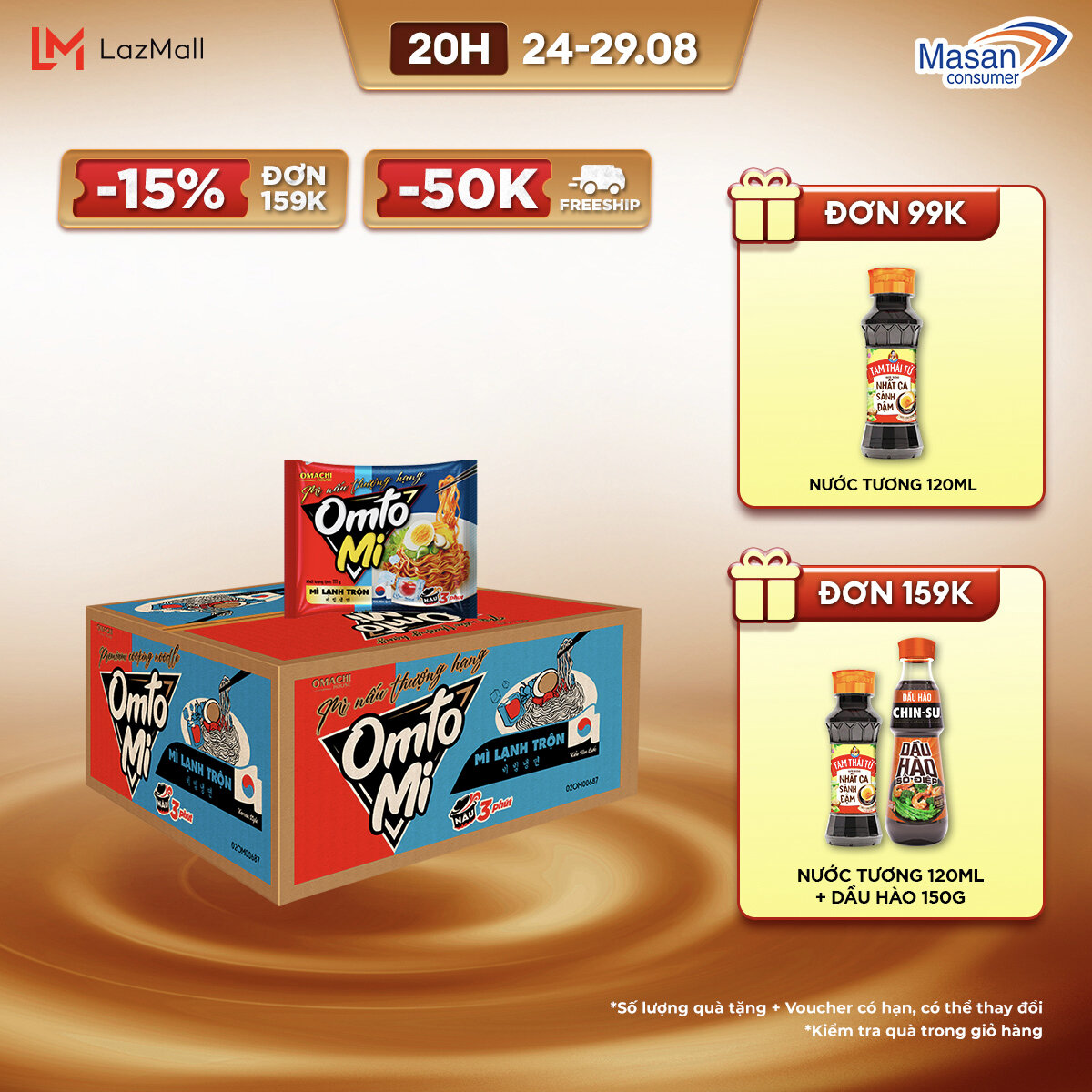 Mì nấu omtomi mì lạnh trộn - thùng 16 gói x 111g
