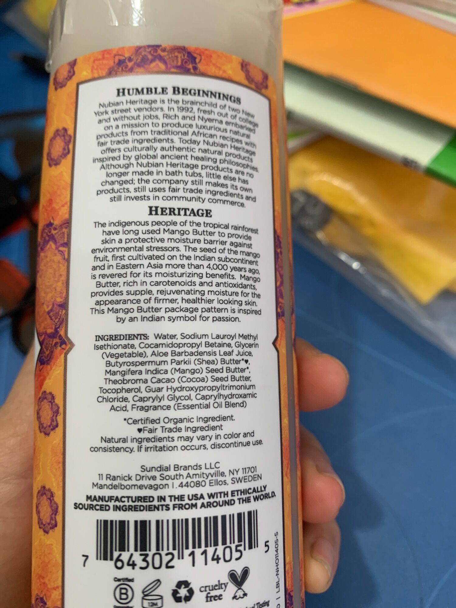 sữa tắm Mango butter Nubian 384ml