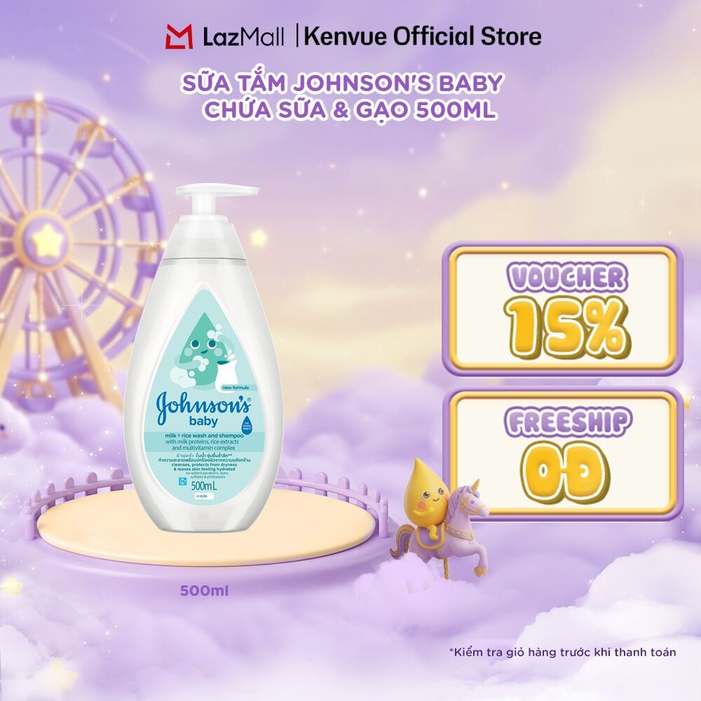 Sữa tắm chứa sữa và gạo Johnson's 500ml