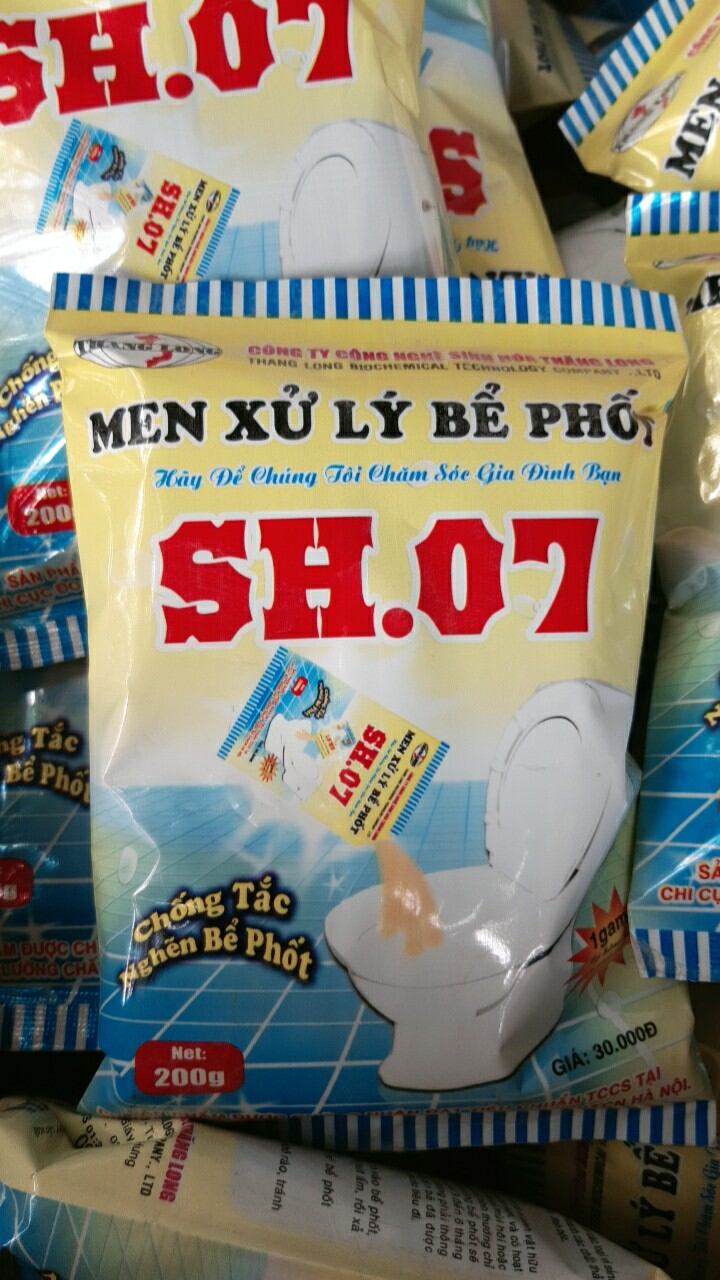 Gói men sử lý bể phốt sh07 200g thông tắc