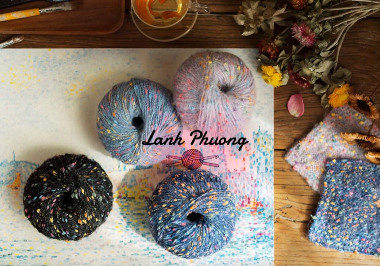 Len Susan Tweed Đốm Đan Thú, Khăn, Áo 50gr