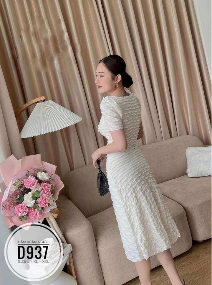 (Bigsize) Đầm thun xoắn ngực 4 màu