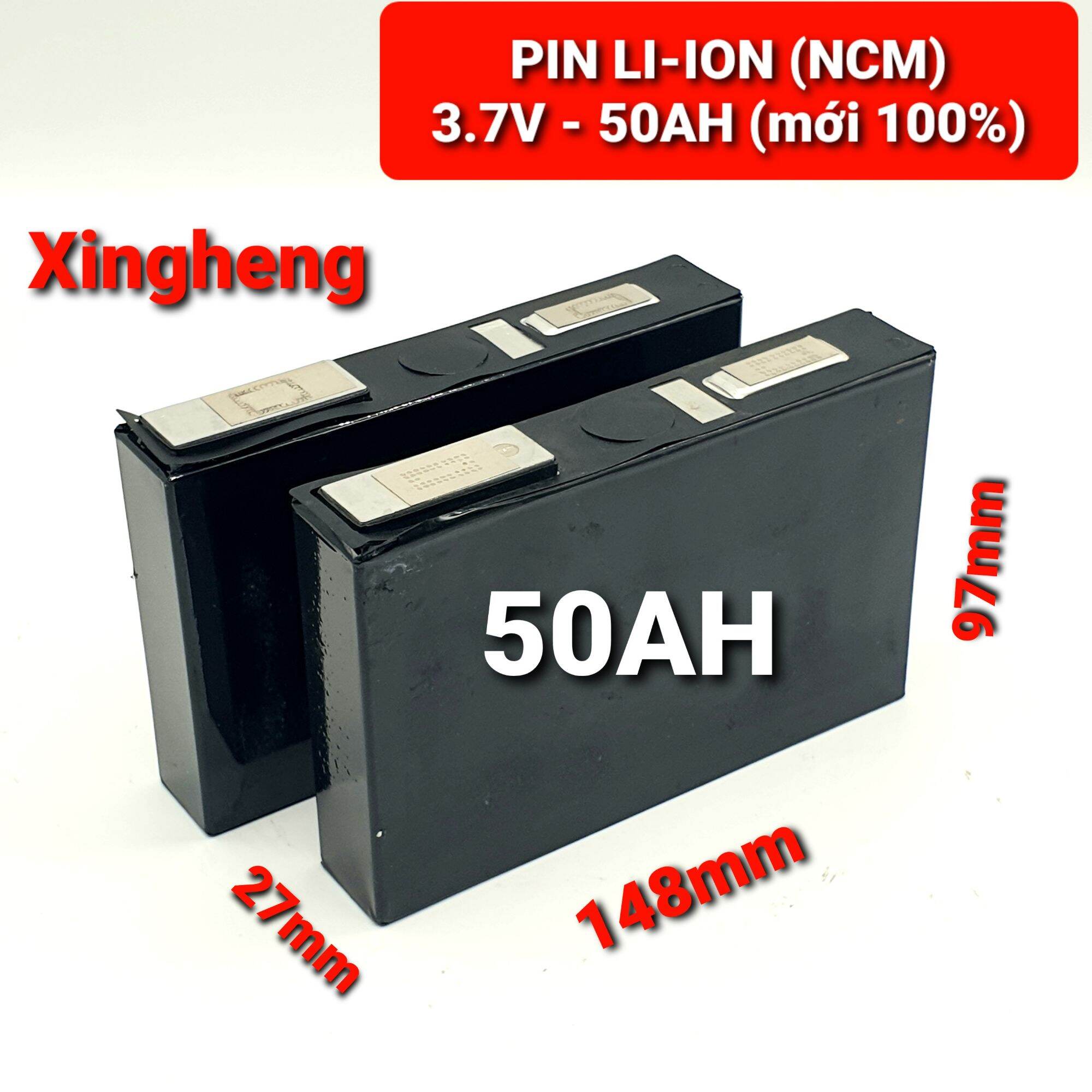 Achun.vn - mới - pin lithium ncm xingheng - 3.7v - 50ah vỏ nhôm dùng xe điện