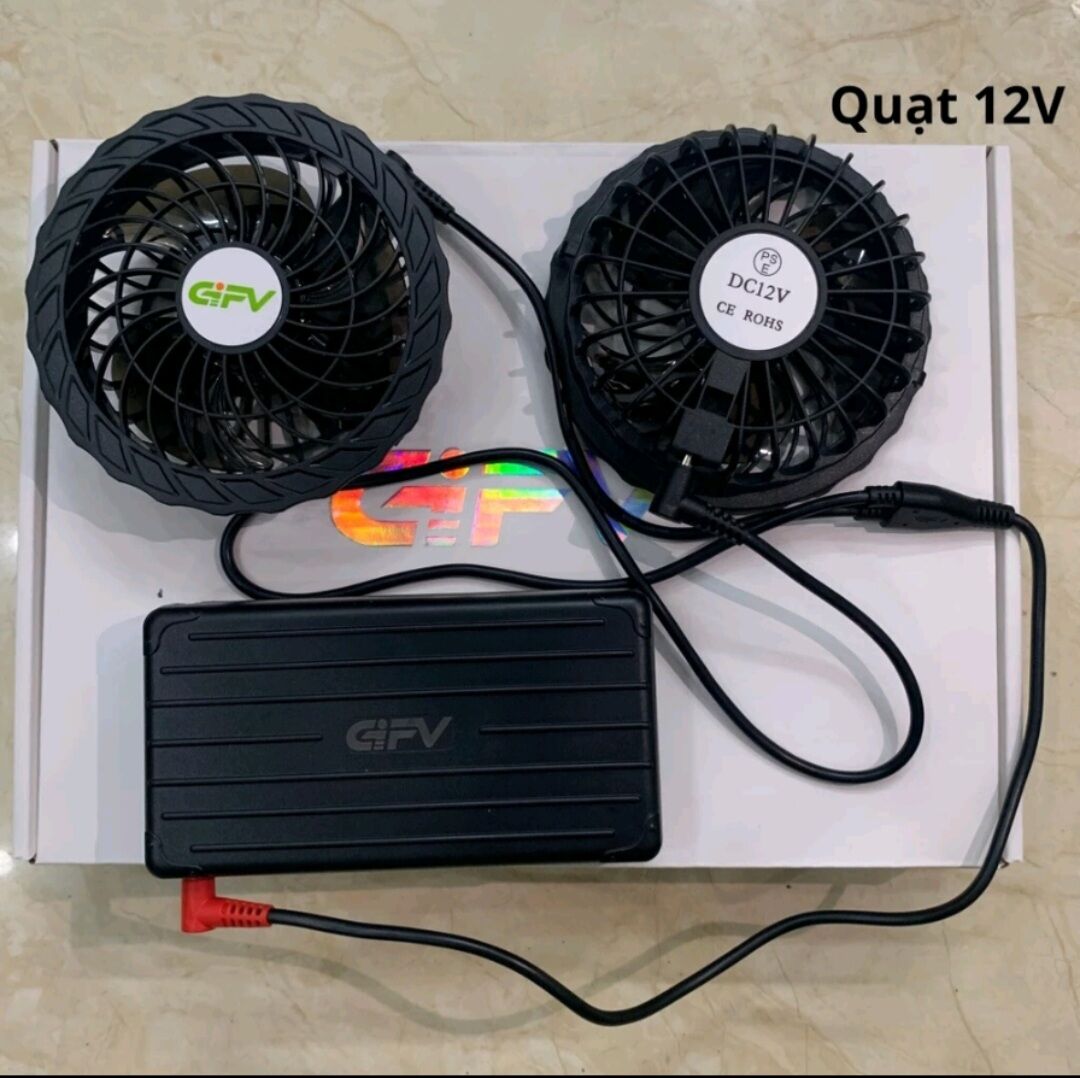 GIFV☘️☘️☘️Combo pin quạt sạc áo quạt điều hòa