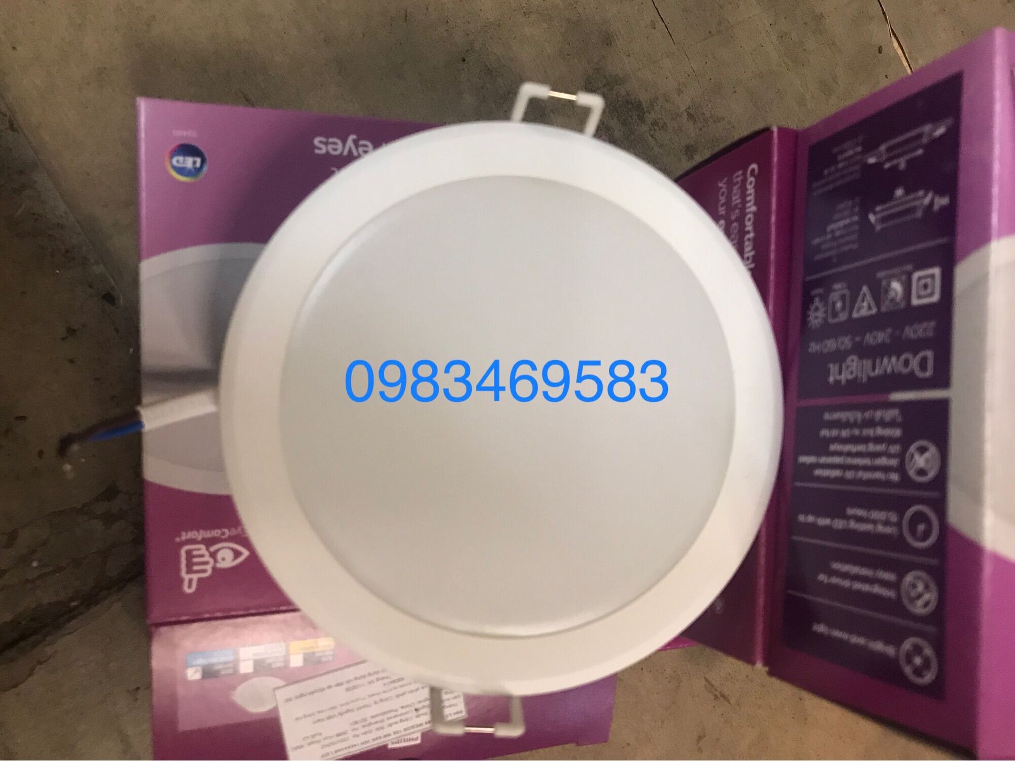 Đèn led âm trần 7w 59448 lỗ cắt 105mm philip