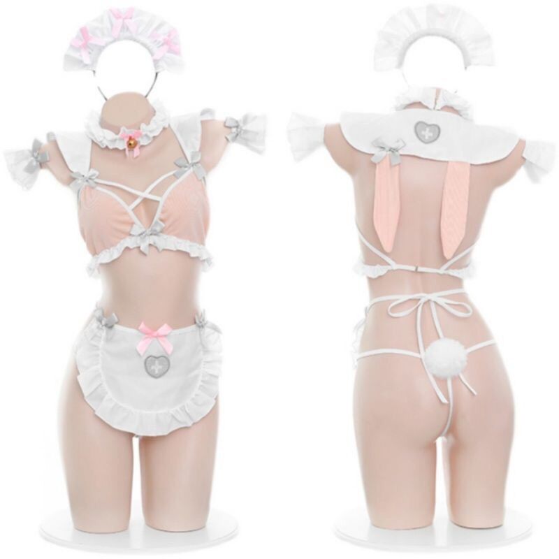 (kèm video thật) Set váy cosplay thỏ đồ ngủ quyến rũ