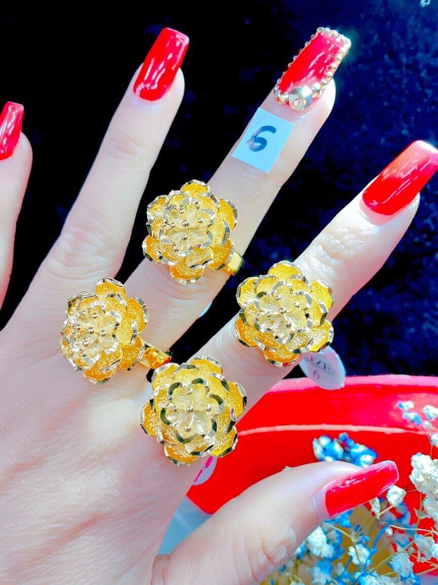 Nhẫn nữ kiểu hoa mạ vàng 24k