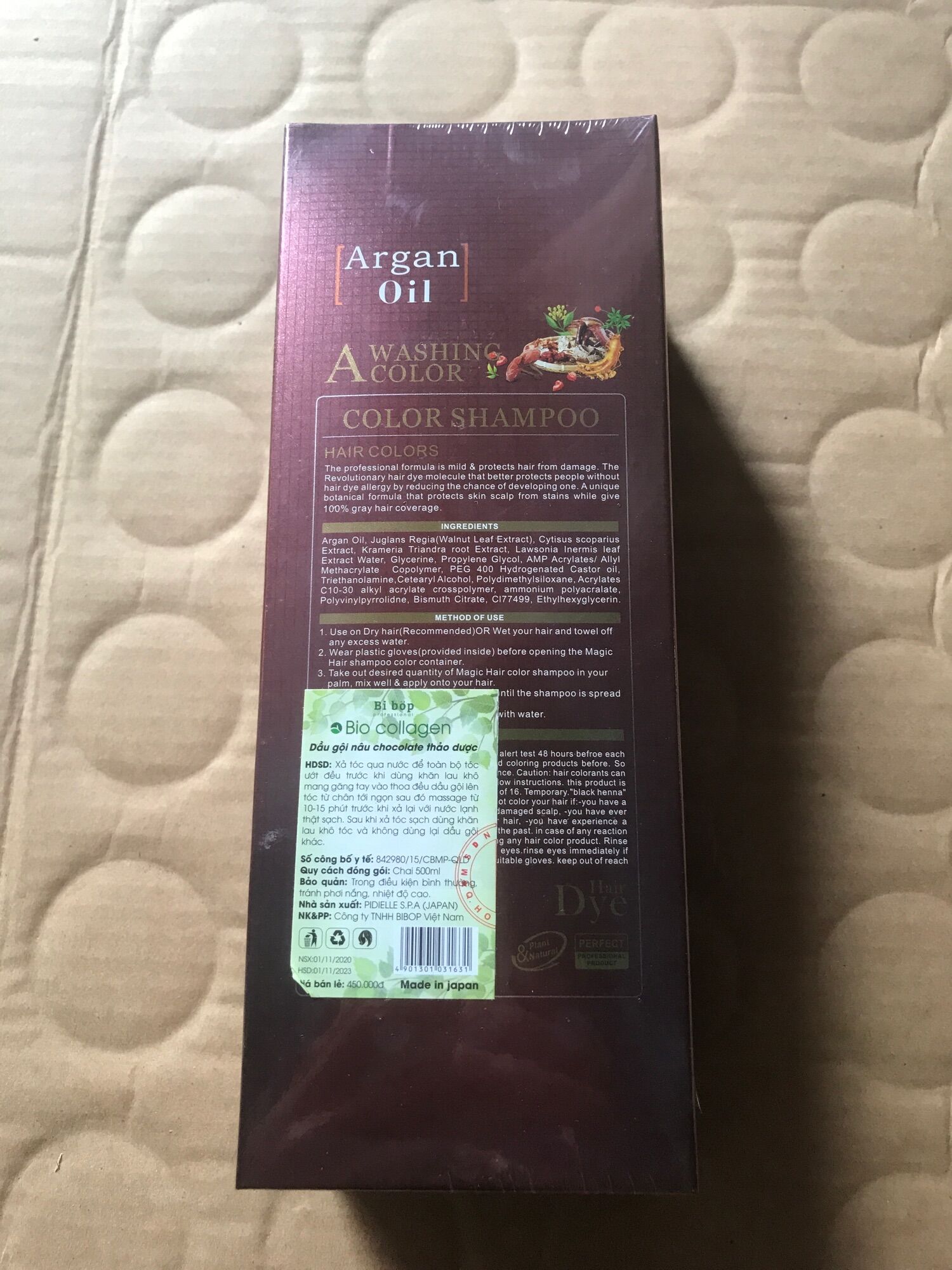 Dầu gội BiBop  phủ bạc( màu nâu) chai 500ml