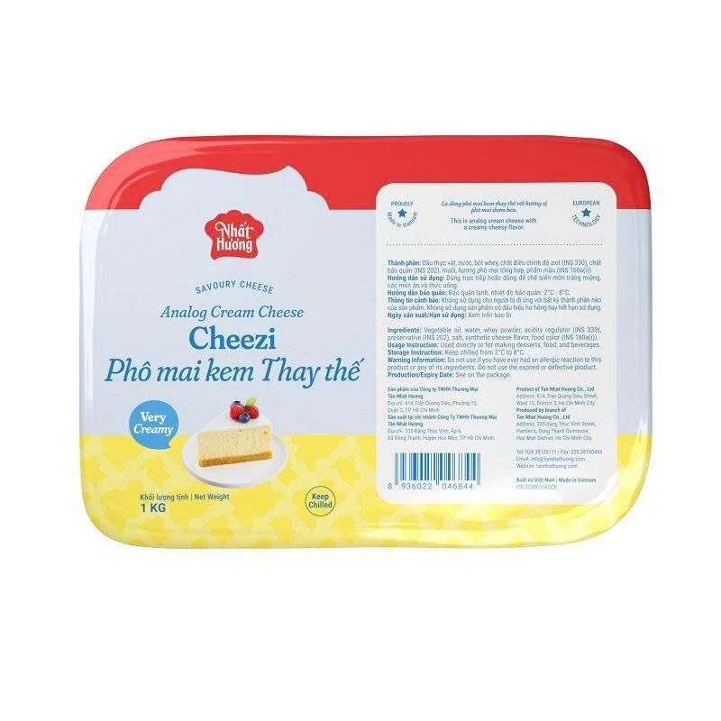Phô mai kem cream cheese thay thế Cheezi TNH hộp 1kg