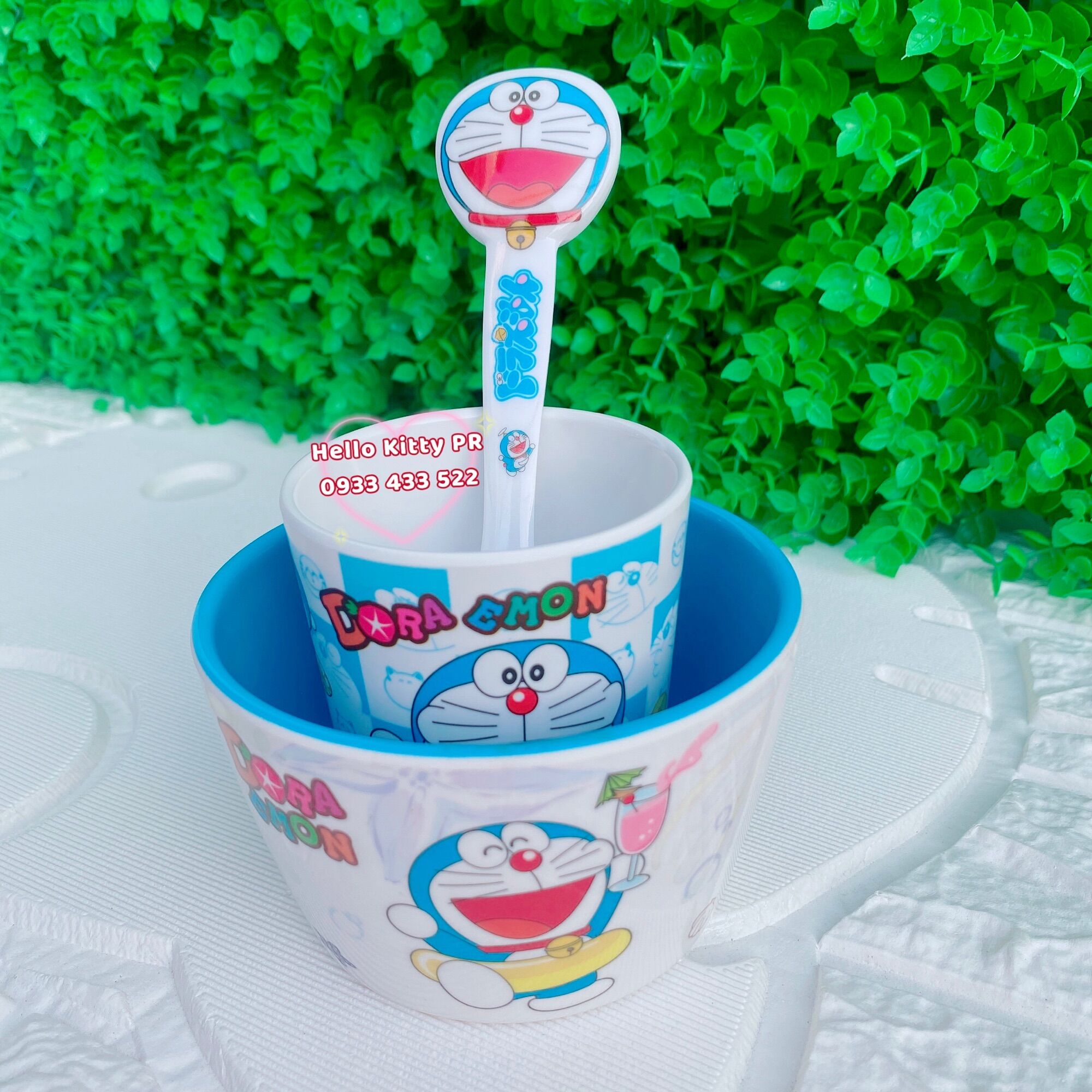 Combo ly chén muỗng Doremon Doraemon