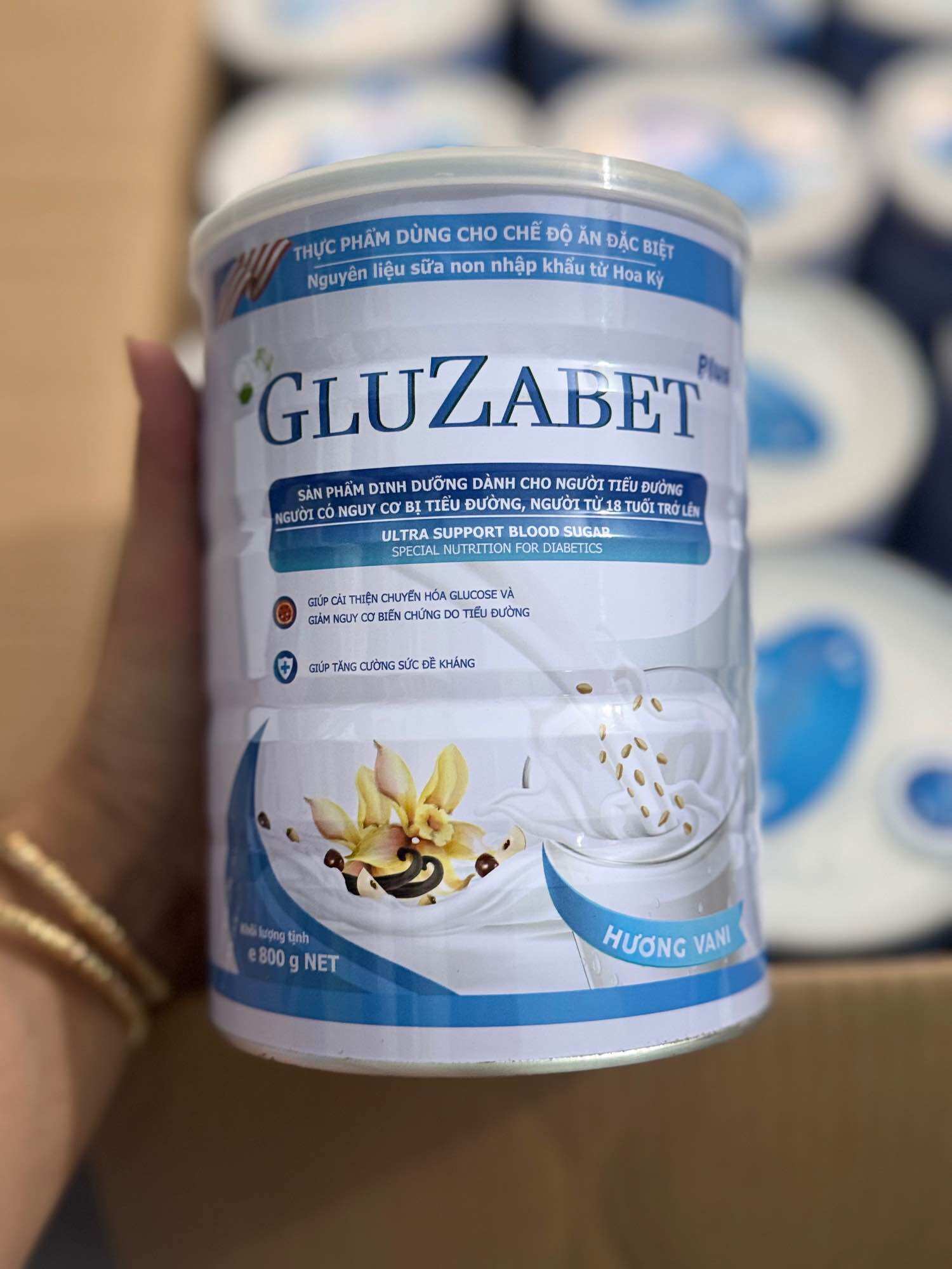 Gluzabet Vanilla Flavored Milk 800Gr Can (Date 12/2026) on Sale