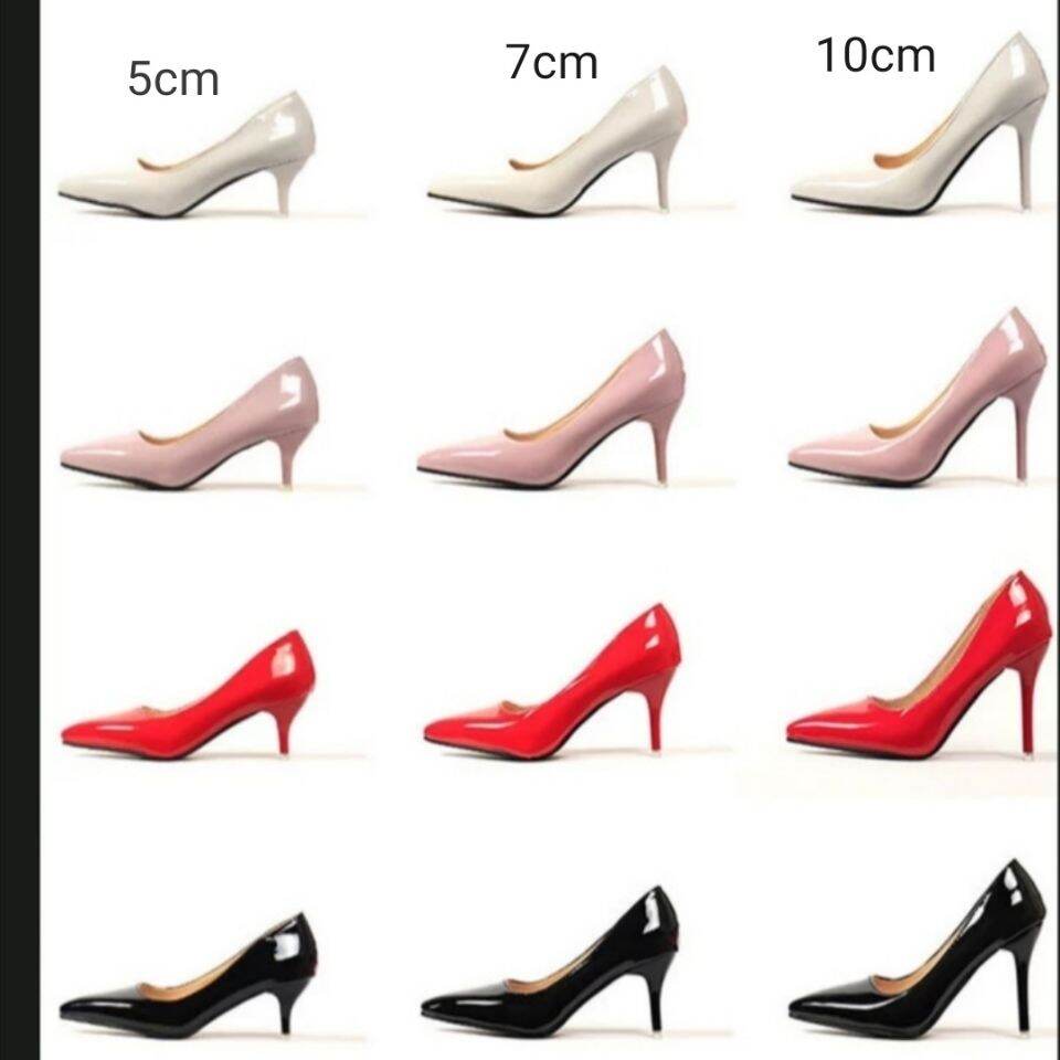 Giày Cao Gót 10Cm Sáng Bóng Cho Nữ Giày Một Lớp Nghề Nghiệp Công Sở Học Sinh Trang Nhã Gót Nhọn Giày Da Cỡ Lớn Dễ Phối Khí Chất Miệng Nông