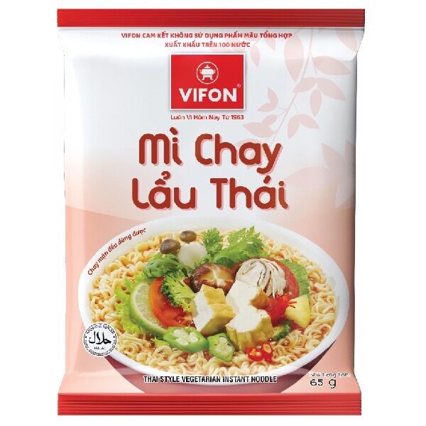 (Tặng 1 gói )Thùng 30 Mì Chay Lẩu Thái VIFON (65g / Gói)