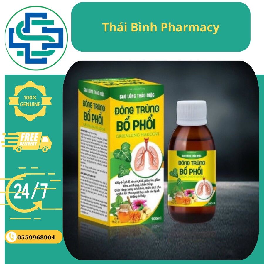 Đông Trùng Bổ Phổi chai 100ml , long đờm bổ phế, dưỡng phổi sau covi