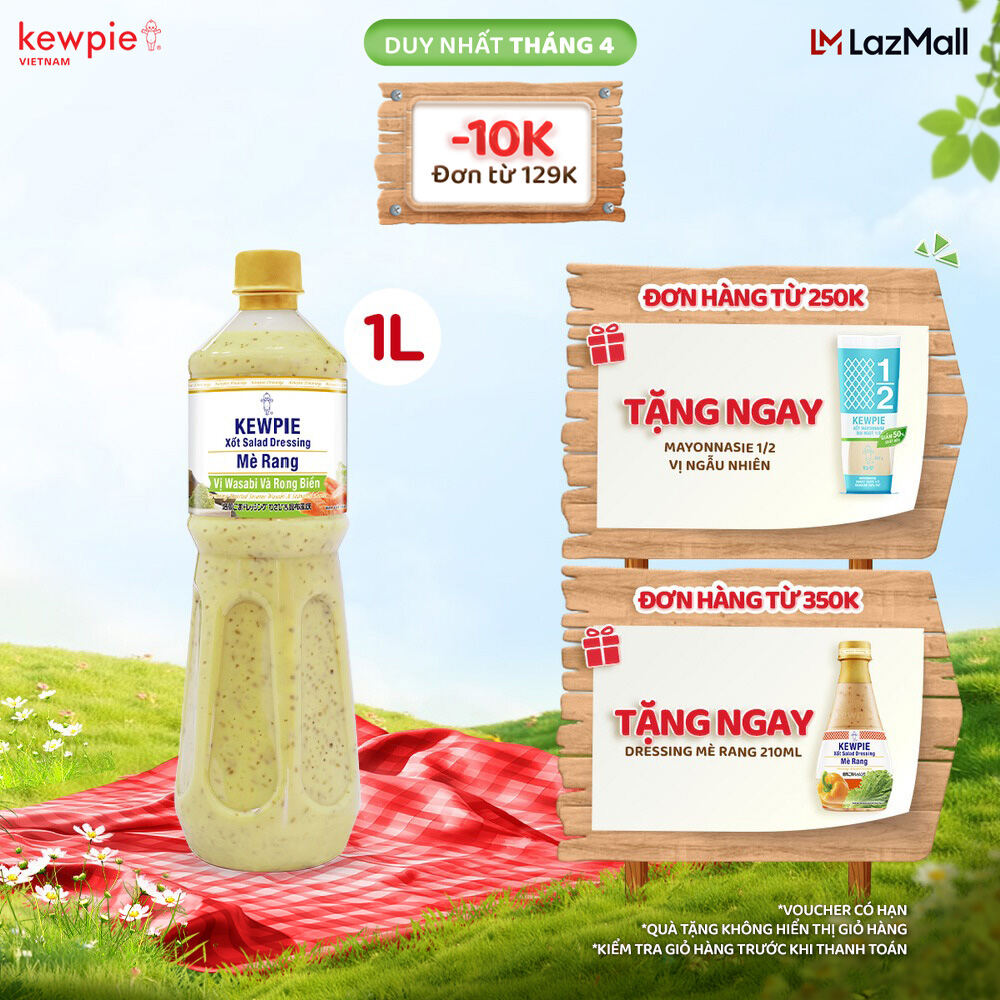 Xốt Salad Dressing Mè Rang Kewpie Vị Wasabi & Rong Biển 1L