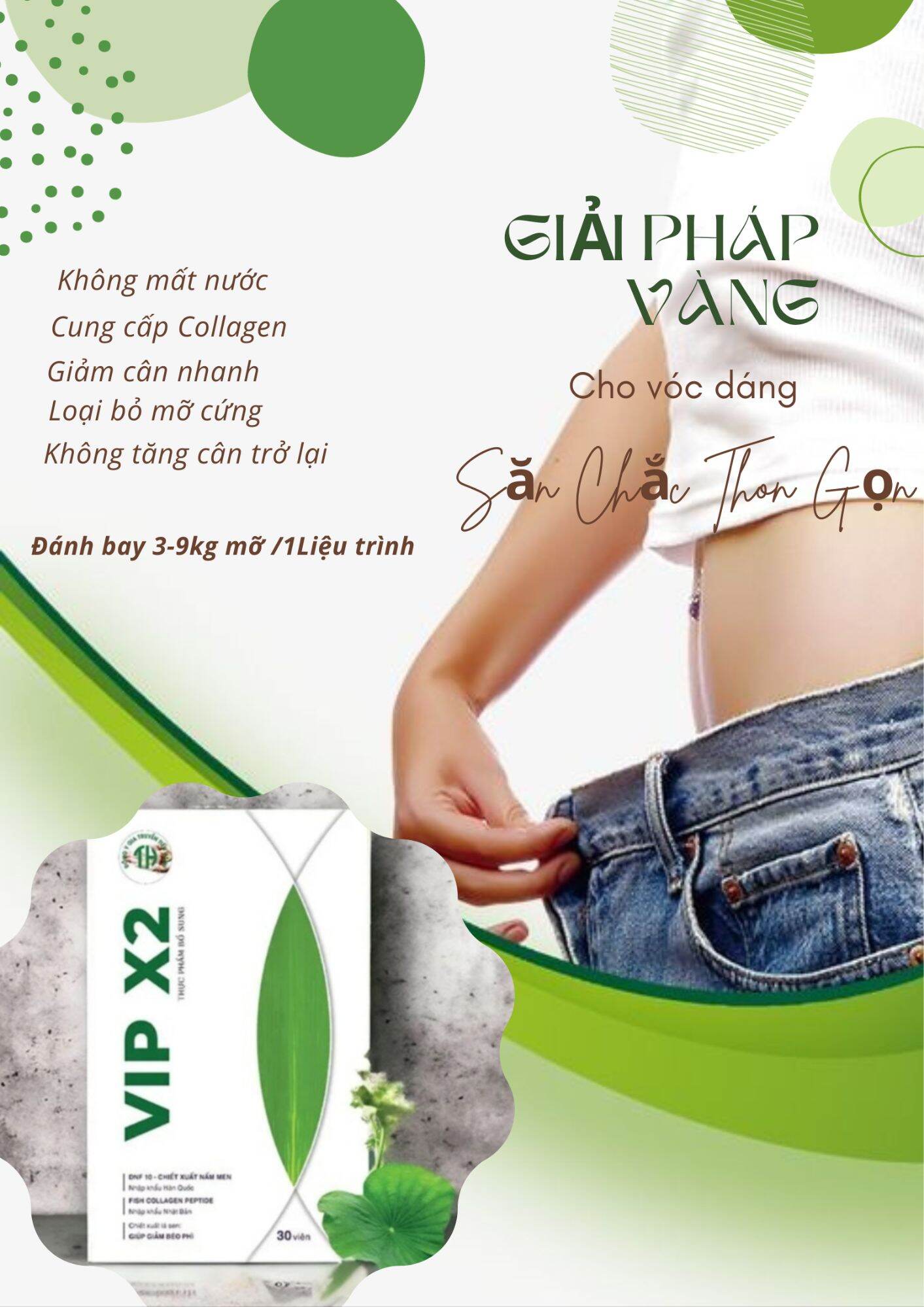 Giảm cân tiến hạnh chính hãng hộp 30v - tặng kèm 30v detox