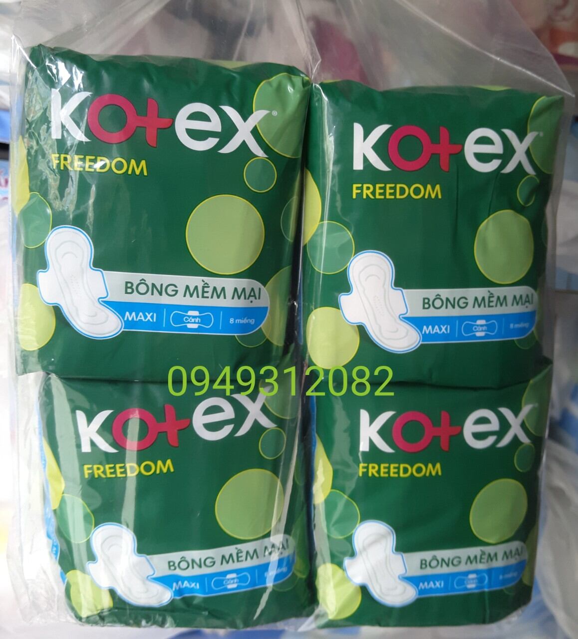 Combo 8 Kotex freedom có cánh loại 8 miếng