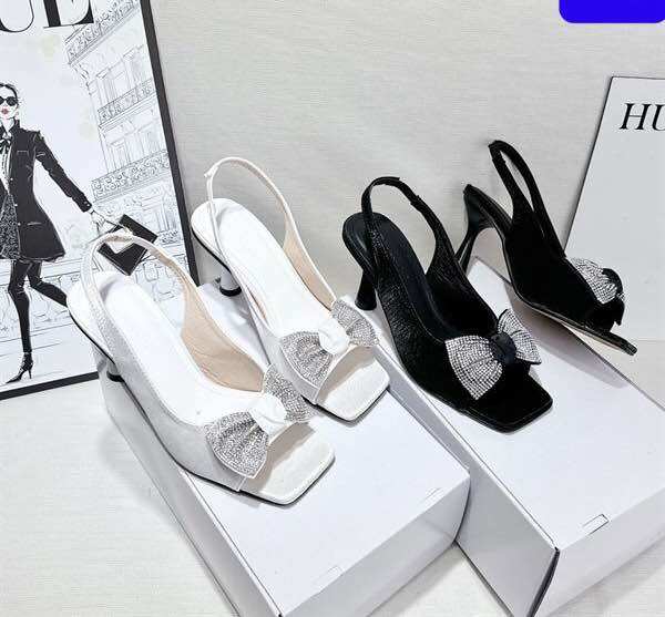 Giày sandan 7 phân hở mũi nơ đá chất da lỳ cao cấp HH100