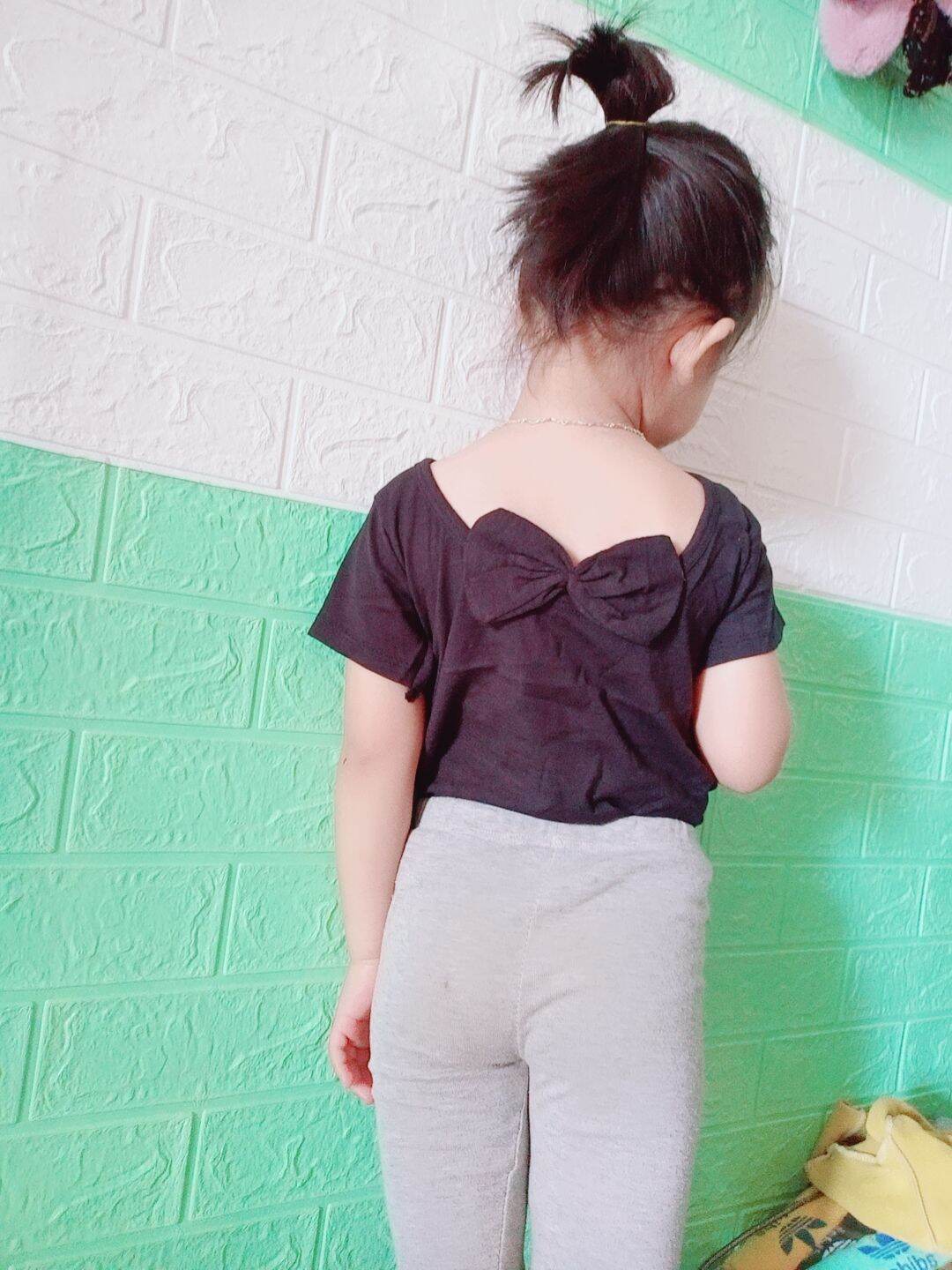 Áo thun nơ lưng bé gái