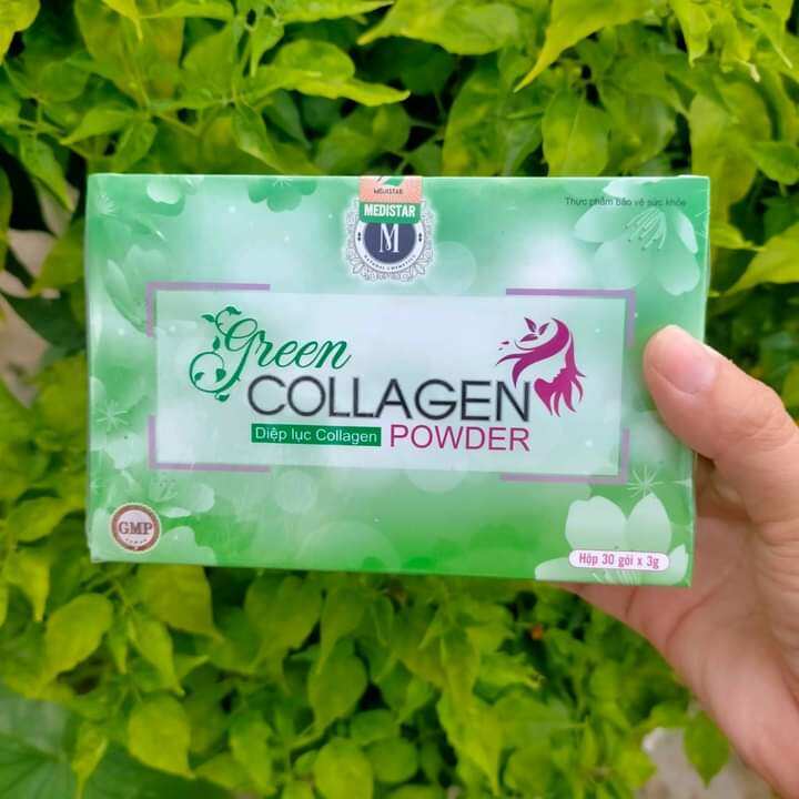 Trà diệp lục collagen- hộp 30 gói x 3g