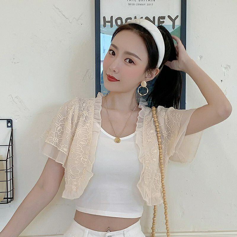 [HCM]Áo khoác ren lửng phối tay 2 lớp