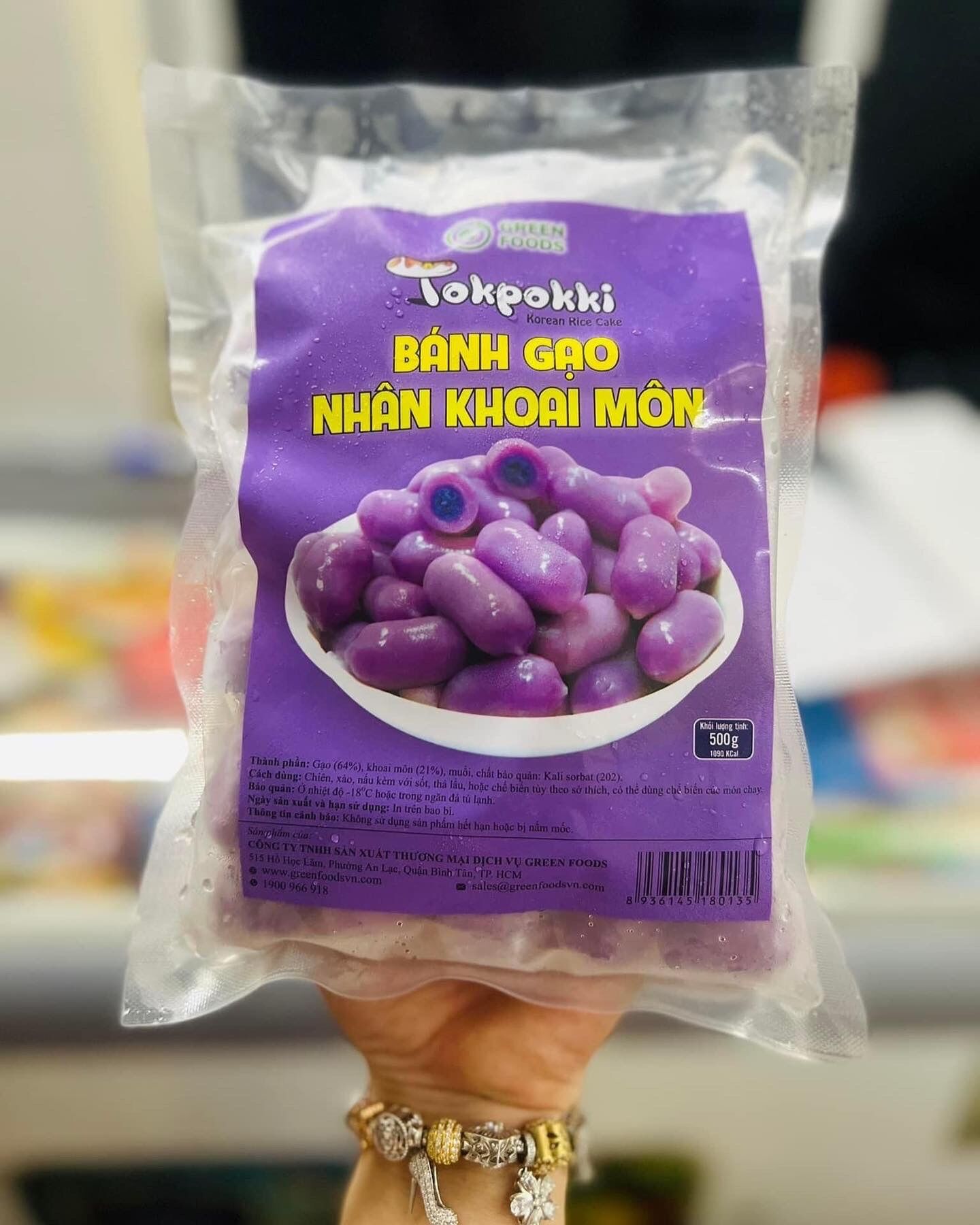 Bánh Gạo Tokbokki Nhân Khoai Môn GreenFood 500g