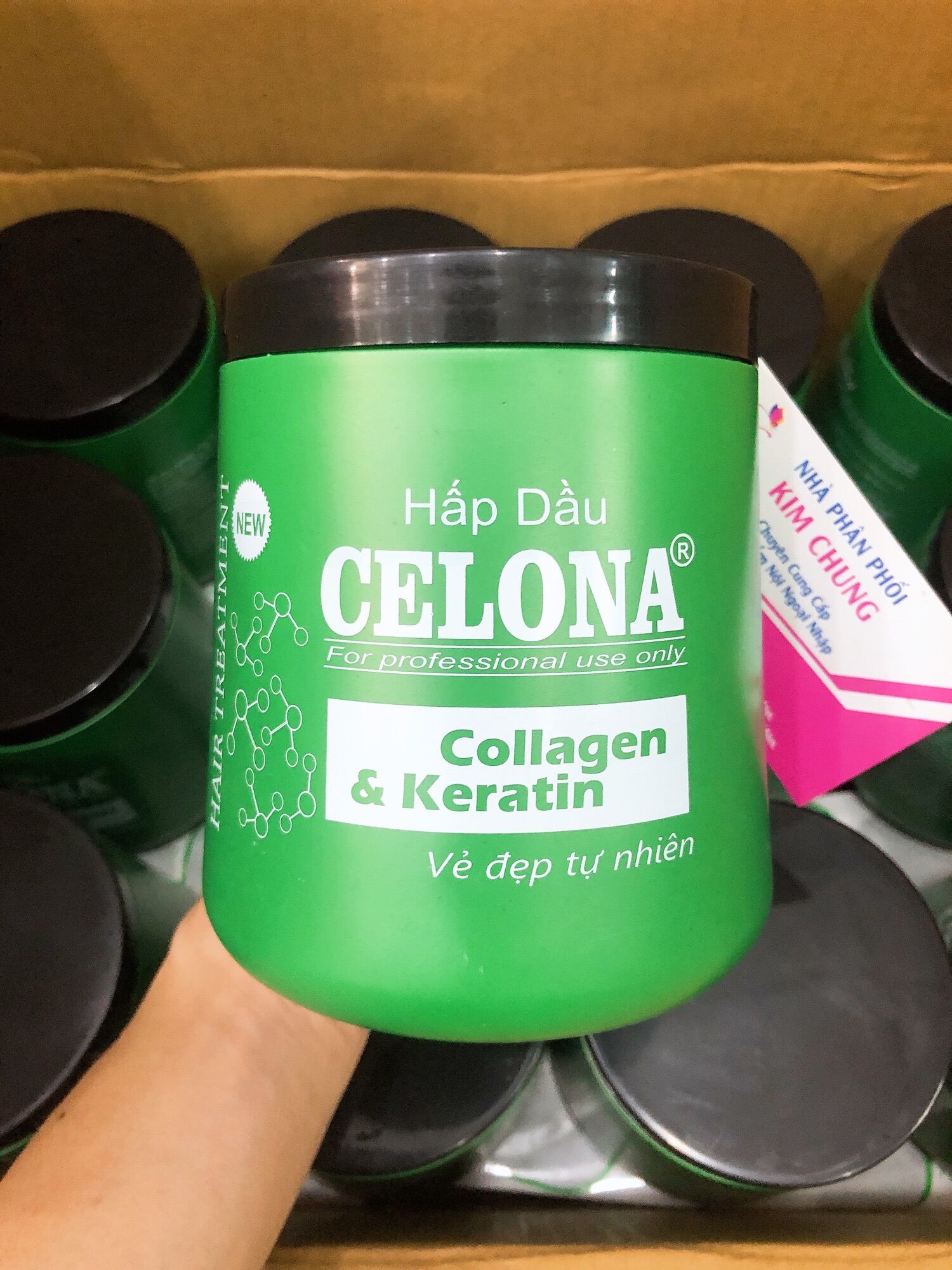 Hấp dầu ủ tóc Celona 1000ml màu xanh lá
