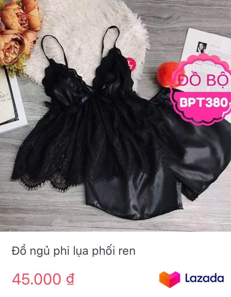 bộ phi phối ren bản lớn ren cực mềm có mút ngực