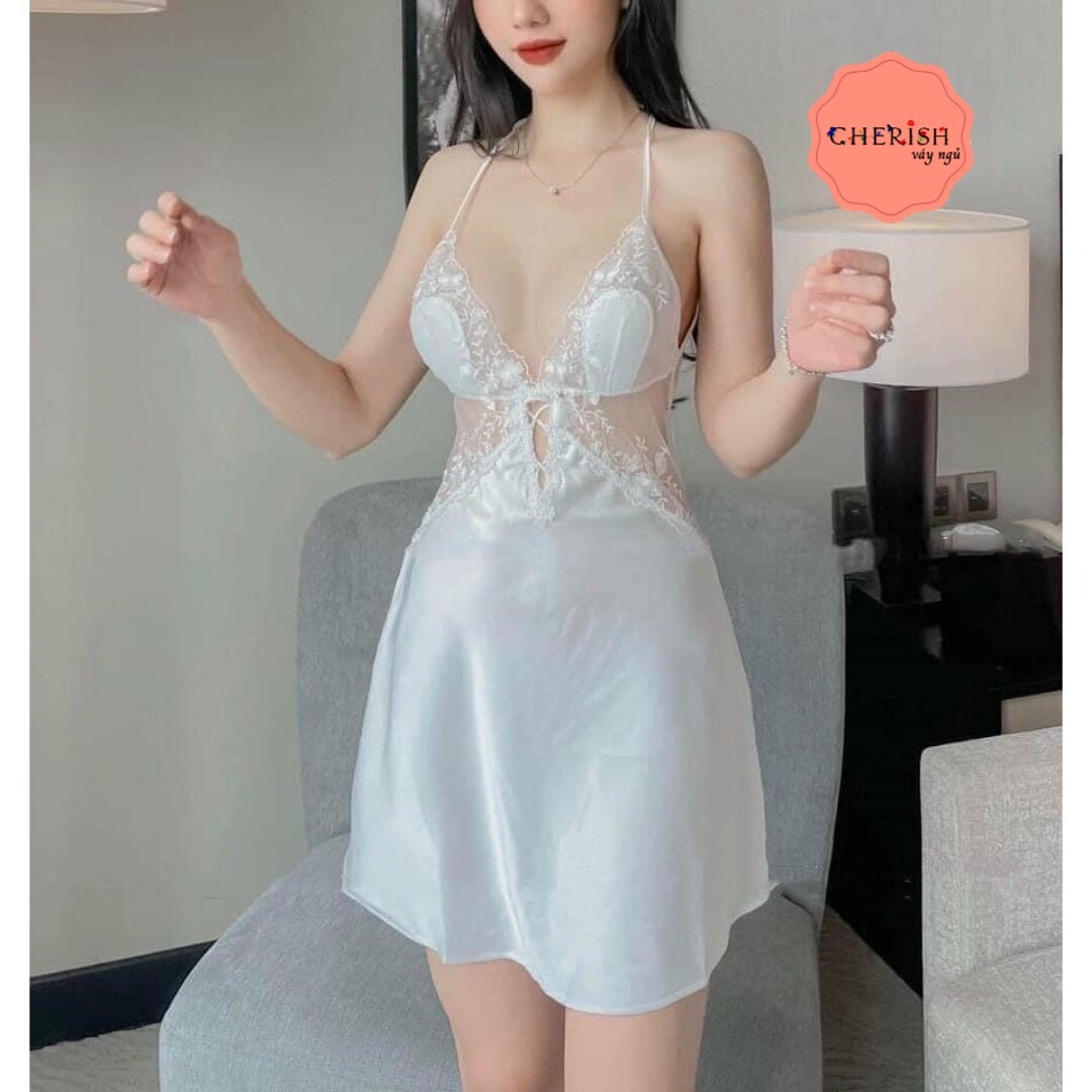 Váy ngủ sexy lụa mềm mịn cao cấp Đầm mặc nhà gợi cảm quyến rũ