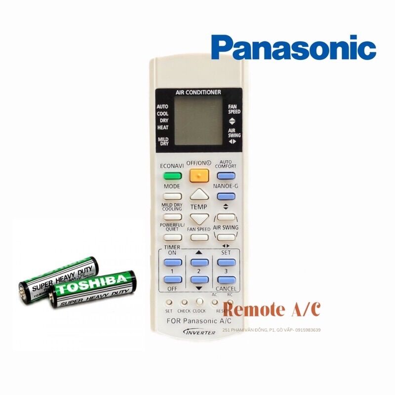Remote máy lạnh panasonic inverter mẫu nhỏ, ngắn
