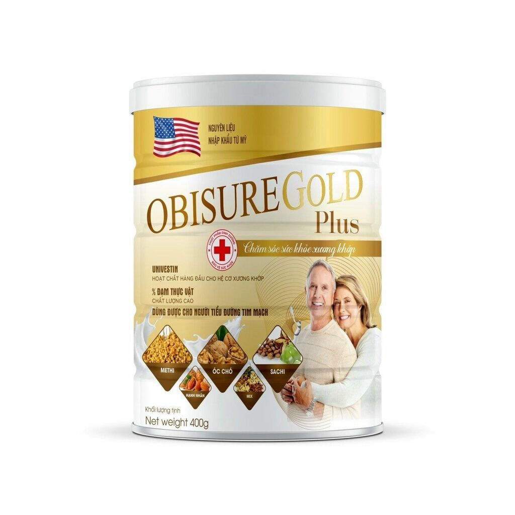 Hộp 400g Sữa hạt xương khớp Obisure Gold Plus giúp nuôi dưỡng và bảo vệ sụn khớp xương khớp vận động