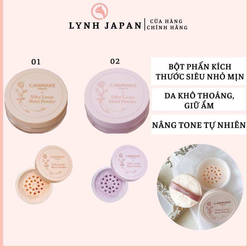 Phấn phủ dưỡng ẩm lành tính Canmake Silky Loose Moist Powder Nhật Bản