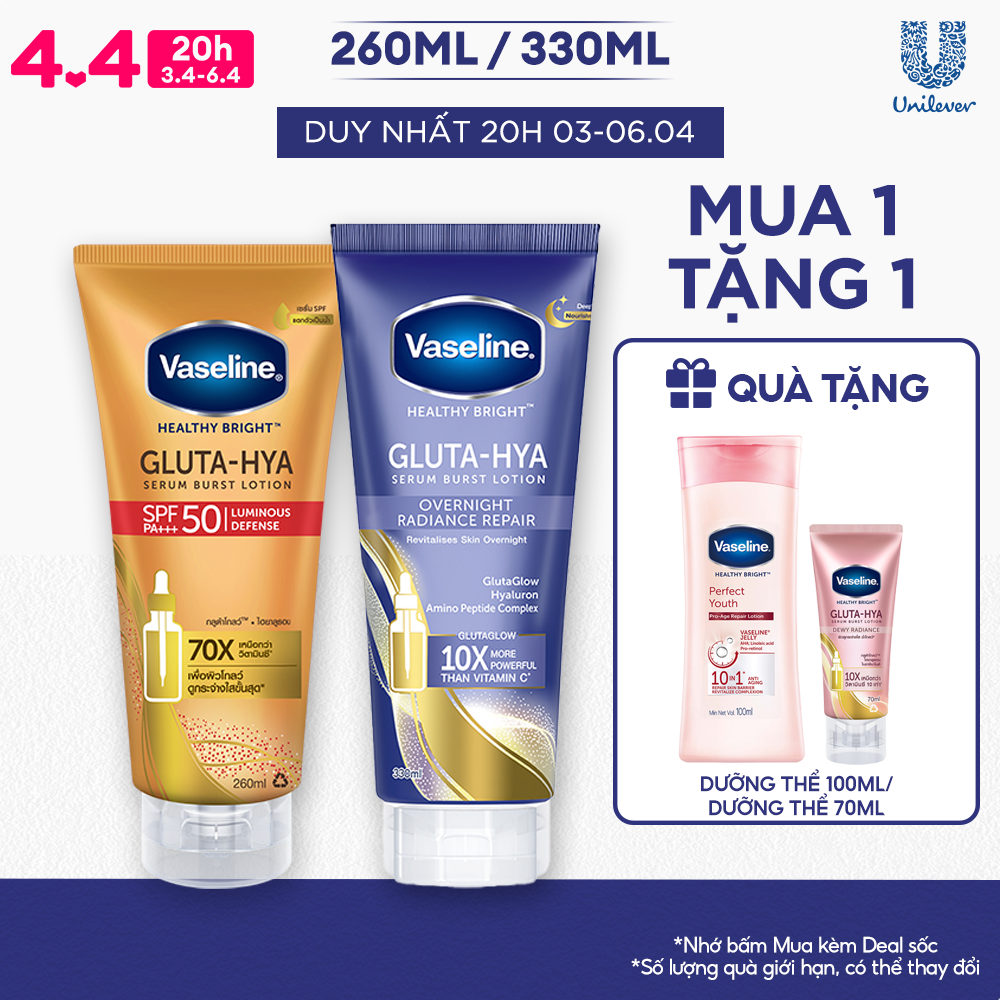 Serum Vaseline Gluta Hya chống nắng Spf50 260ml/150ml