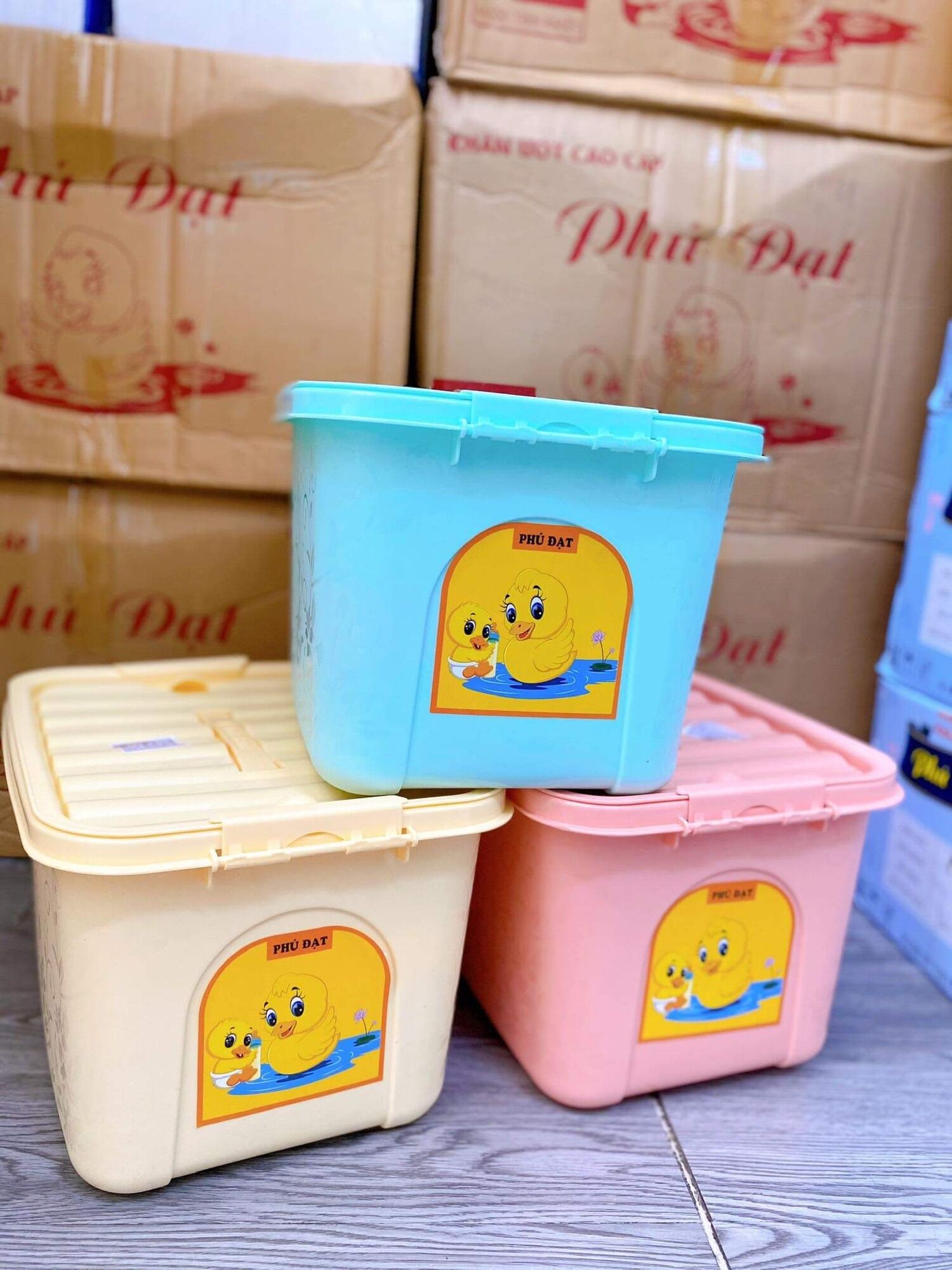 10 Gói Khăn Ướt Vịt Phú Đạt Không Mùi (Tặng Thùng) Được Chọn Màu